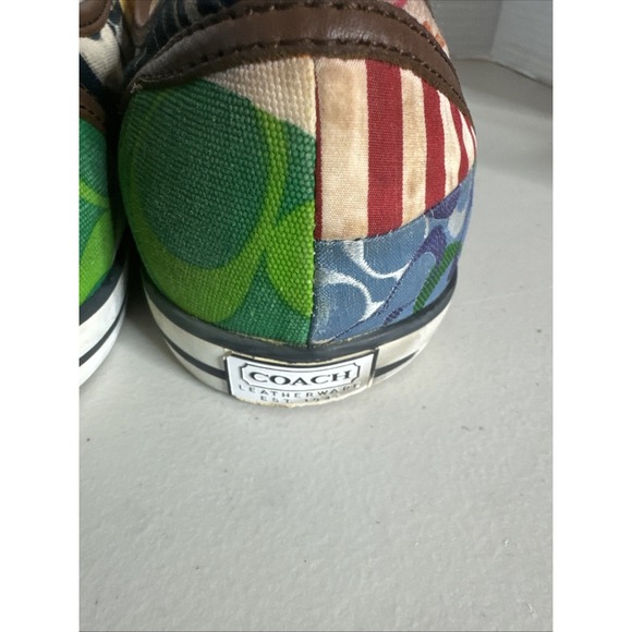 Coach Daphne Multicolor Pastel Patchwork Sneaker Canvas Women's Shoes 2000s  11M - Picture 10 of 13